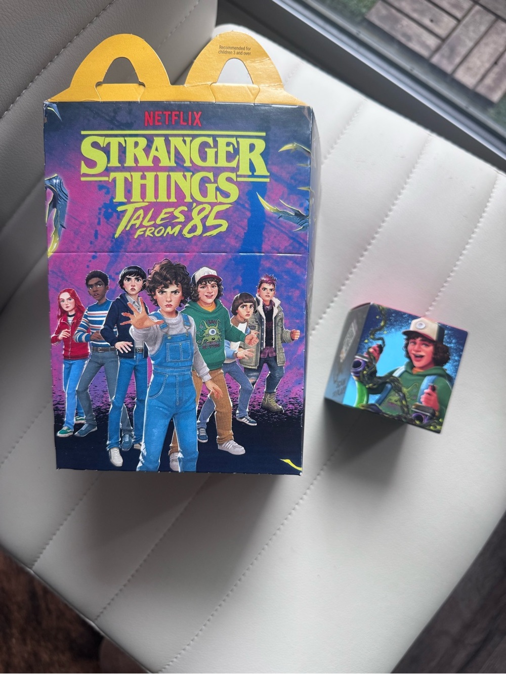Netflix Stranger Things Tales From '85 Happy Meal empty Box & Toy
